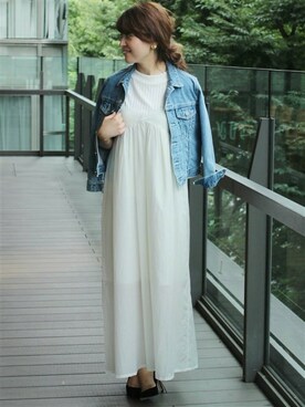 「LIMITLESS LUXURY（リミットレスラグジュアリー）のアイテム（ワンピース）」を使った、MIHOさん（レディース・154cm）の夏コーディネート