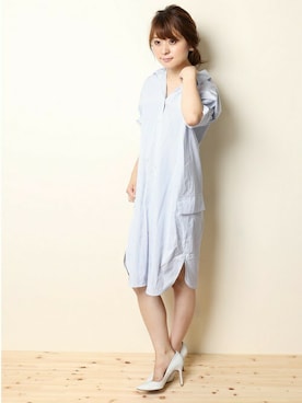 「LIMITLESS LUXURY（リミットレスラグジュアリー）のアイテム（ワンピース）」を使った、MIHOさん（レディース・154cm）の夏コーディネート