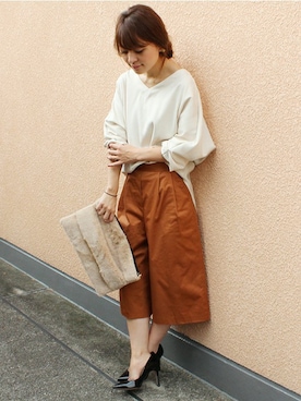 「LIMITLESS LUXURY」｜「アイテム（パンツ）」を使った、MIHOさん（レディース・154cm）の秋コーディネート