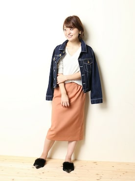 「LIMITLESS LUXURY」｜「アイテム（デニムジャケット）」を使った、MIHOさん（レディース・154cm）の秋コーディネート