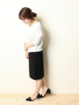 「Vネック」｜MIHOさん（レディース・154cm）の秋コーディネート