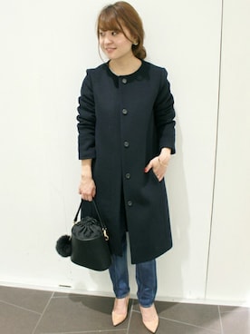 「アイテム（キーホルダー）」を使った、MIHOさん（レディース・154cm）の秋コーディネート