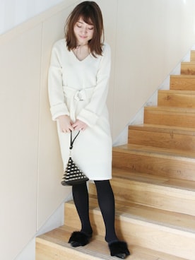 「LIMITLESS LUXURY」｜「アイテム（ワンピース/ドレス）」を使った、MIHOさん（レディース・154cm）の冬コーディネート