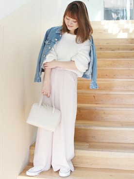 「LIMITLESS LUXURY」｜「アイテム（パンツ）」を使った、MIHOさん（レディース・154cm）の冬コーディネート