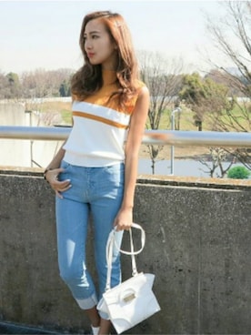 「EGOIST（エゴイスト）のアイテム」を使った、RIKOさん（レディース・162cm）の春コーディネート