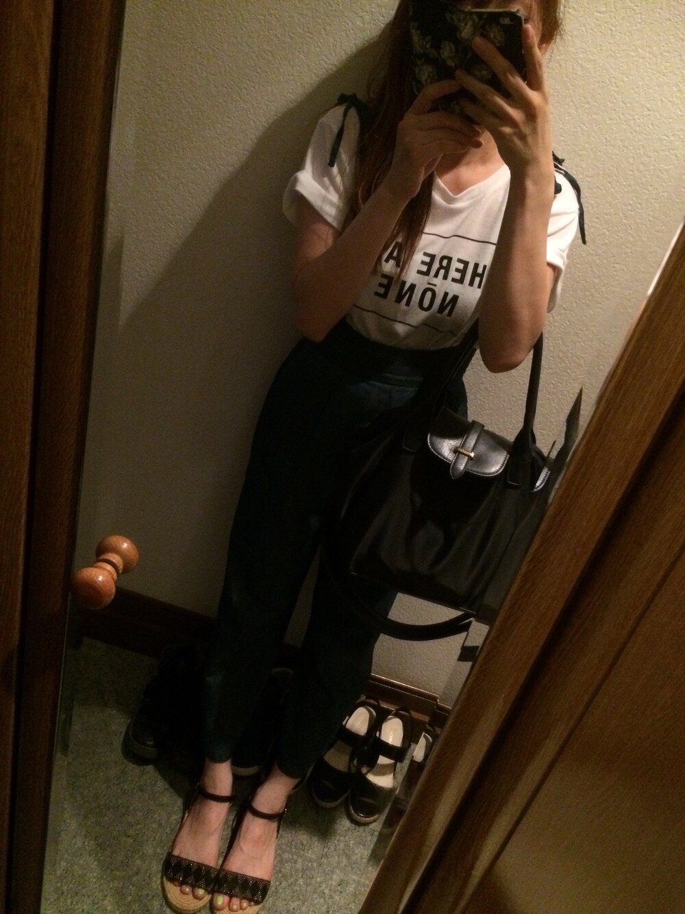 「通勤コーデ」｜「JEANASISのアイテム（Tシャツ/カットソー、ホワイト系）」を使った、ゅけ☆さん（レディース・158cm）の夏コーディネートの1枚目の写真