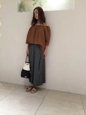 「interstaple（インターステイプル）のアイテム（バッグ）」を使った、yuriさん（レディース・152cm）の春コーディネート