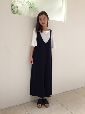 「qualite（カリテ）のアイテム（つなぎ/オールインワン）」を使った、yuriさん（レディース・160cm）の春コーディネート