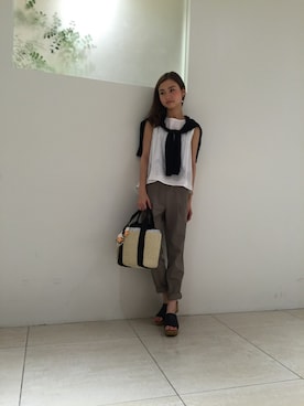 「interstaple（インターステイプル）のアイテム」を使った、yuriさん（レディース・160cm）の夏コーディネート