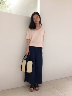 「interstaple（インターステイプル）のアイテム」を使った、yuriさん（レディース・160cm）の夏コーディネート