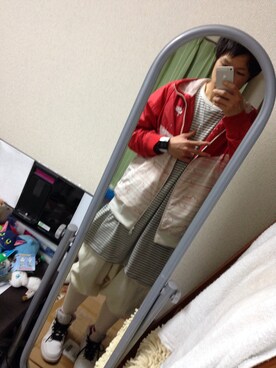 「NIKE SPORTSWEAR（ナイキスポーツウェアー）のアイテム（ナイロンジャケット）」を使った、ラダバンプさん（メンズ・167cm）の春コーディネート