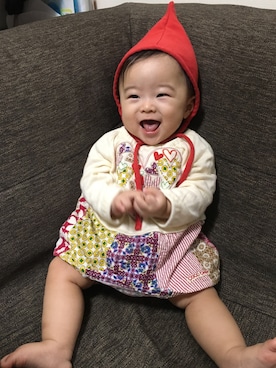 「CHIP TRIP（チップトリップ）のアイテム」を使った、coconaさん（キッズ・70cm）の秋コーディネート