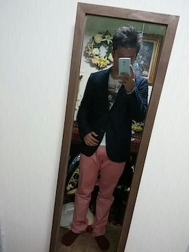 「アイテム（イヤリング、ブルー系）」を使った、Sotaro Okudaさん（メンズ・168cm）の春コーディネート