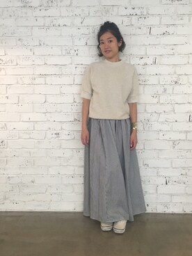 「Sheta（シータ）のアイテム（スウェット）」を使った、reimyhandaさん（レディース・155cm）の春コーディネート