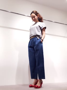 「JILL STUART（ジルスチュアート）のアイテム（パンツ）」を使った、yukoさん（レディース・162cm）の春コーディネート