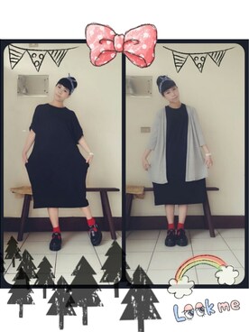 「アイテム（ワンピース、ブラック系）」を使った、ziziさん（レディース・158cm）の夏コーディネート