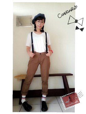 「アイテム（その他パンツ、ブラウン系）」を使った、ziziさん（レディース・158cm）の夏コーディネート
