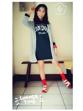 「黑色頻道のアイテム（Tシャツ/カットソー、グリーン系）」を使った、ziziさん（レディース・158cm）の秋コーディネート
