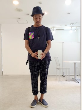 「ROYAL FLASH（ロイヤルフラッシュ）のアイテム（その他シューズ）」を使った、ug nishimuraさん（メンズ・170cm）の夏コーディネート