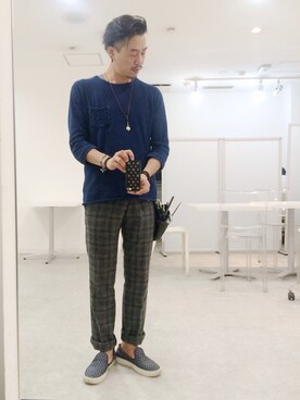 「ROYAL FLASH（ロイヤルフラッシュ）のアイテム（その他シューズ）」を使った、ug nishimuraさん（メンズ・170cm）の秋コーディネート