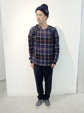 「SHIPS JET BLUE（シップスジェットブルー）のアイテム（バックパック/リュック）」を使った、ug nishimuraさん（メンズ・170cm）の秋コーディネート