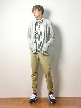 「AZUL by moussy（アズールバイマウジー）のアイテム（その他アウター）」を使った、まっこいさん（メンズ・176cm）の春コーディネート