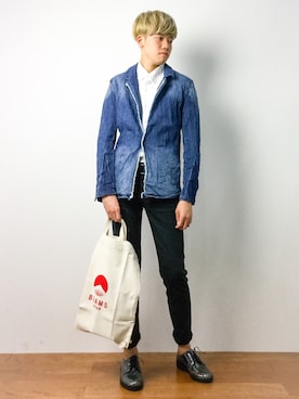 「GDC（ジーディーシー）のアイテム（シューズ）」を使った、まっこいさん（メンズ・176cm）の春コーディネート