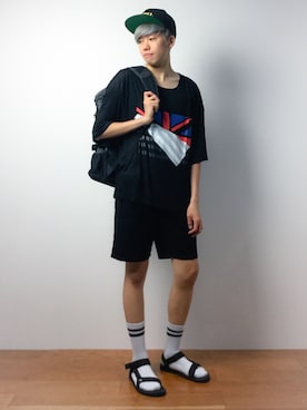 「hALON（アーロン）のアイテム（帽子）」を使った、まっこいさん（メンズ・176cm）の春コーディネート