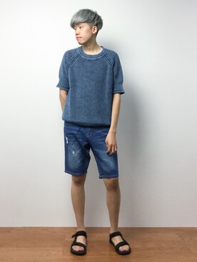 「attack the mind 7（アタックザマインドセブン）のアイテム（トップス）」を使った、まっこいさん（メンズ・176cm）の春コーディネート