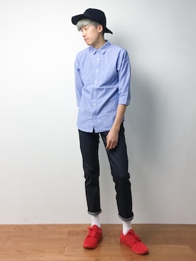 「Blue Standard （ブルースタンダード）のアイテム」を使った、まっこいさん（メンズ・176cm）の春コーディネート