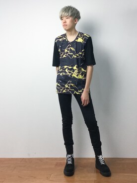 「SUB-AGE.（サベージ）のアイテム（シューズ）」を使った、まっこいさん（メンズ・176cm）の春コーディネート