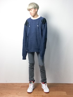 「WVM（ダブルヴイエム）のアイテム」を使った、まっこいさん（メンズ・176cm）の春コーディネート