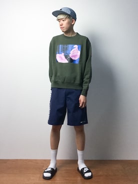 「FTC（エフティーシー）のアイテム（帽子）」を使った、まっこいさん（メンズ・176cm）の春コーディネート
