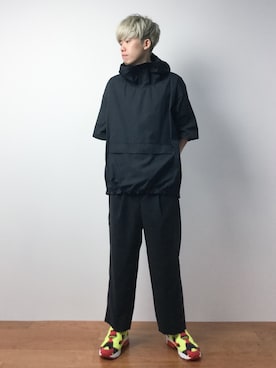 「EN ROUTE（アンルート）のアイテム（その他アウター）」を使った、まっこいさん（メンズ・176cm）の春コーディネート
