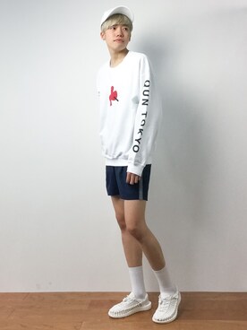 「Request（リクエスト）のアイテム（帽子）」を使った、まっこいさん（メンズ・176cm）の夏コーディネート