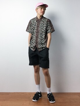 「NANO universe（ナノユニバース）のアイテム（サンダル）」を使った、まっこいさん（メンズ・176cm）の夏コーディネート