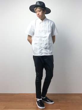「NO ID.（ノーアイディ）のアイテム」を使った、まっこいさん（メンズ・176cm）の夏コーディネート