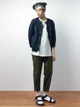 「BEAMS（ビームス）のアイテム（ハンチング/ベレー帽）」を使った、まっこいさん（メンズ・176cm）の夏コーディネート
