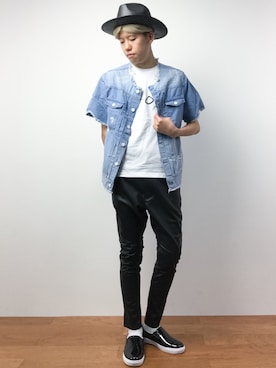 「NO ID.（ノーアイディ）のアイテム」を使った、まっこいさん（メンズ・176cm）の夏コーディネート