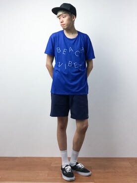 「Quality Peoples（クオリティピープルズ）のアイテム」を使った、まっこいさん（メンズ・176cm）の夏コーディネート