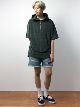 「SHIPS JET BLUE（シップスジェットブルー）のアイテム（デニムパンツ）」を使った、まっこいさん（メンズ・176cm）の夏コーディネート