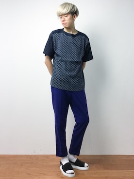 「CABANE de ZUCCa（カバンドズッカ）のアイテム（パンツ）」を使った、まっこいさん（メンズ・176cm）の夏コーディネート