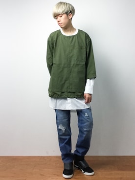 「JOEY FACTORY（ジョーイファクトリー）のアイテム（パンツ）」を使った、まっこいさん（メンズ・176cm）の夏コーディネート
