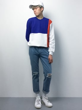 「DETAILS（ディテールズ）のアイテム（パンツ）」を使った、まっこいさん（メンズ・176cm）の夏コーディネート