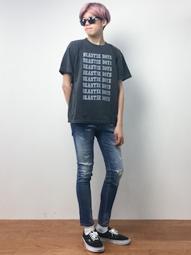 「XX FOUR（ダブルエックスフォー）のアイテム」を使った、まっこいさん（メンズ・176cm）の夏コーディネート