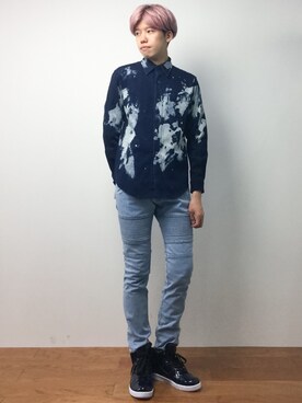 「SHAREEF（シャリーフ）のアイテム（シューズ）」を使った、まっこいさん（メンズ・176cm）の夏コーディネート