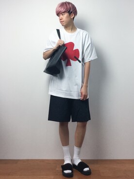 「L.H.P（エルエイチピー）のアイテム（トートバッグ）」を使った、まっこいさん（メンズ・176cm）の夏コーディネート