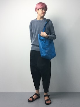 「glamb（グラム）のアイテム（パンツ）」を使った、まっこいさん（メンズ・176cm）の夏コーディネート