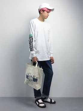 「nowartt（ノワート）のアイテム（バッグ）」を使った、まっこいさん（メンズ・176cm）の夏コーディネート