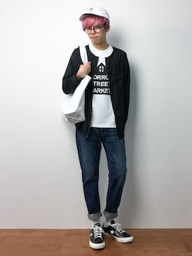 「CABANE de ZUCCa（カバンドズッカ）のアイテム（パンツ）」を使った、まっこいさん（メンズ・176cm）の夏コーディネート